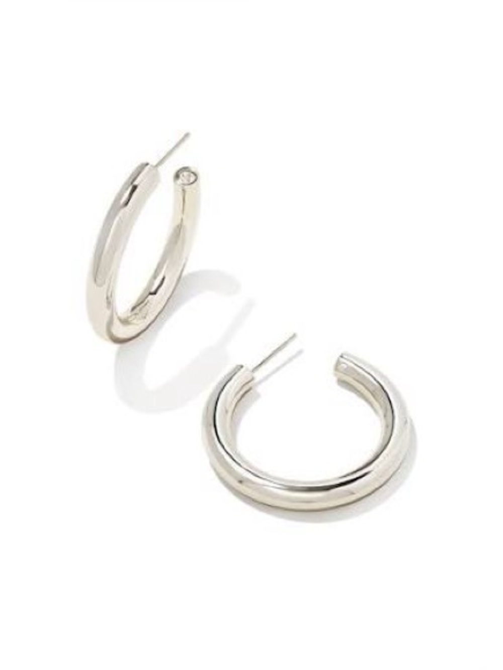 Kendra Scott Polished Silver-Tone Collette Rounded Hoop Earrings